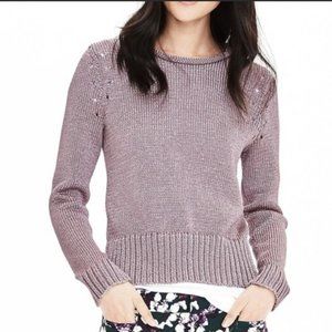 Banana Republic Purple Metallic Knit Sweater